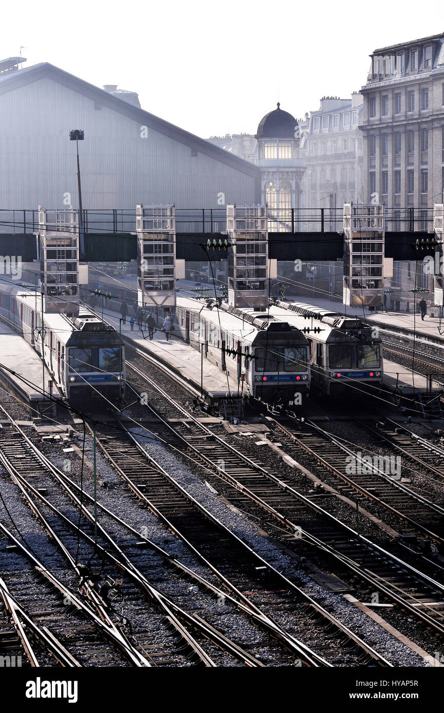 Railway Hub of Gare du Nord, Paris, France Stock Photo