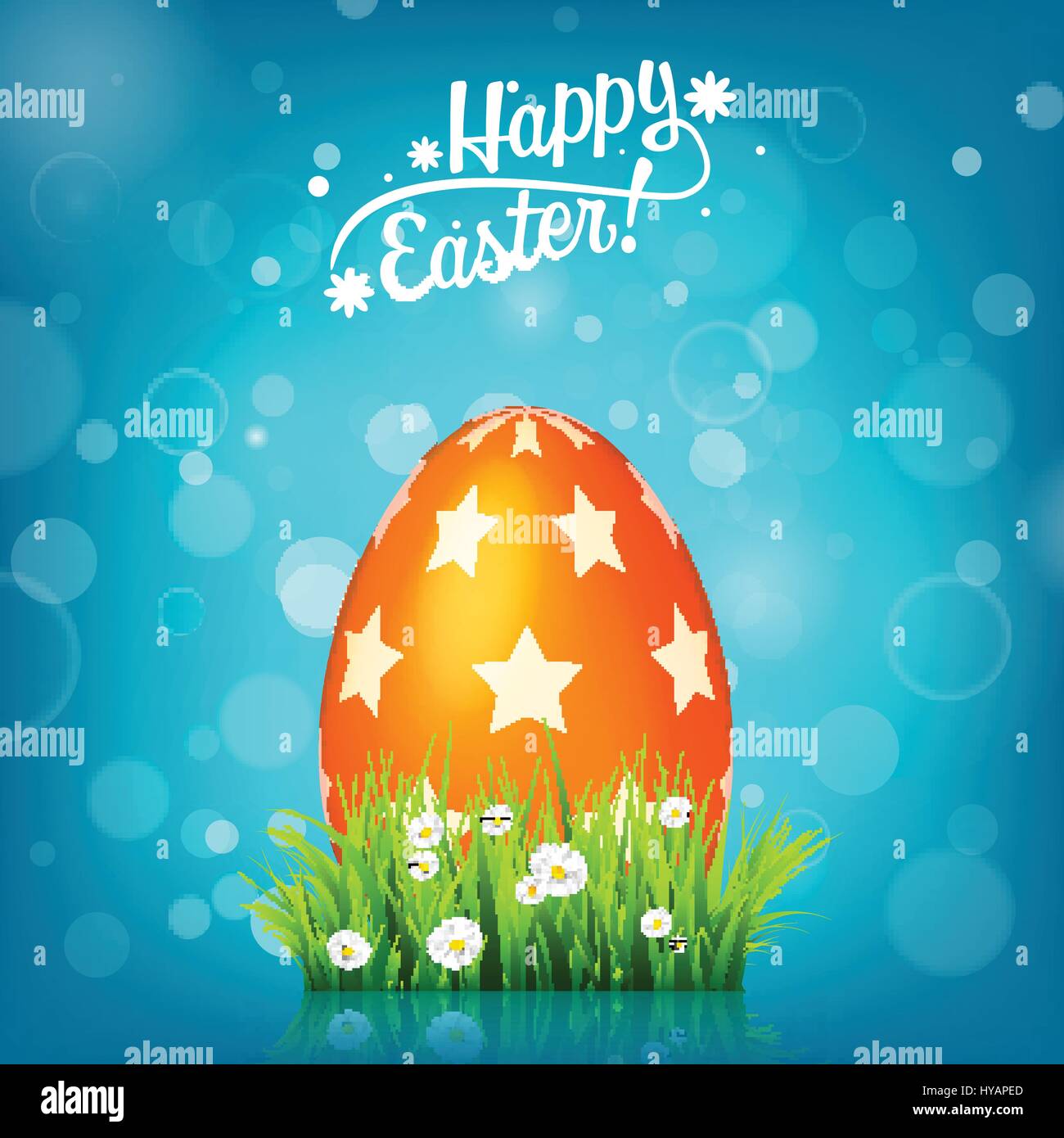 Easter egg hunt. Blue background. April holidays. Flowers and grass. Abstract banner, card. Spring time. Celebration Stock Vector Image & Art - Alamy