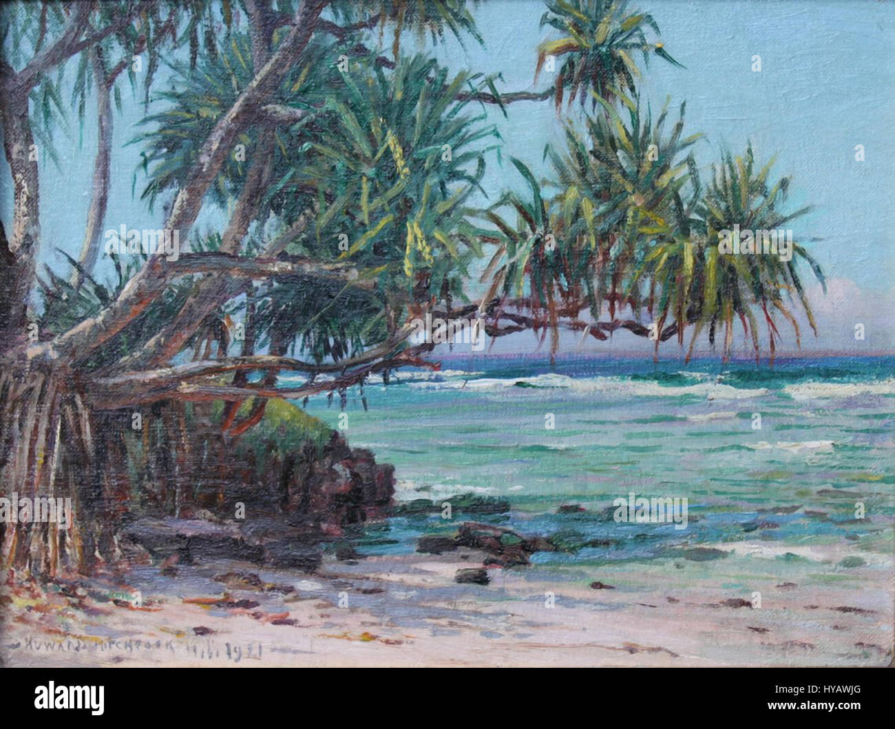 'Lauhala by the Shore' by D. Howard Hitchcock, 1921 Stock Photo