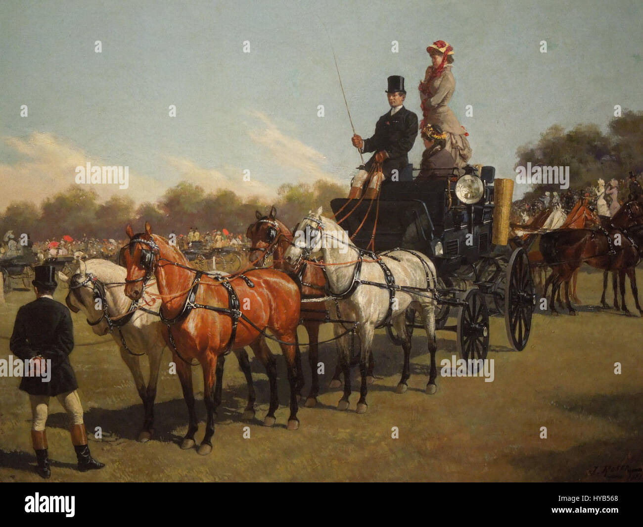 Jan Rosen Carriage contest on Ujazdowski square 1881 Stock Photo - Alamy