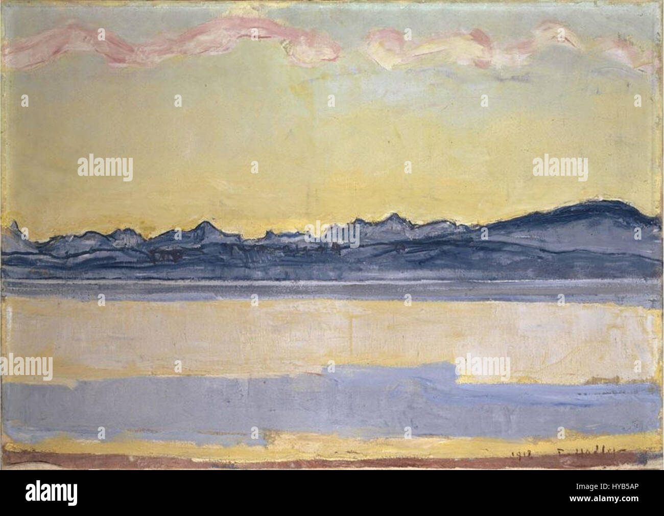 'Mont Blanc with Pink Cloud' by Ferdinand Hodler, 1918 Stock Photo