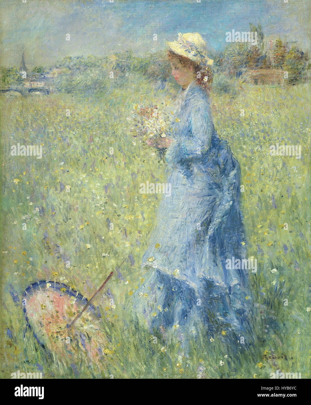Tableau Impression Sur Toile - Fille Aux Fleurs 1888 De Pierre-Auguste Renoir