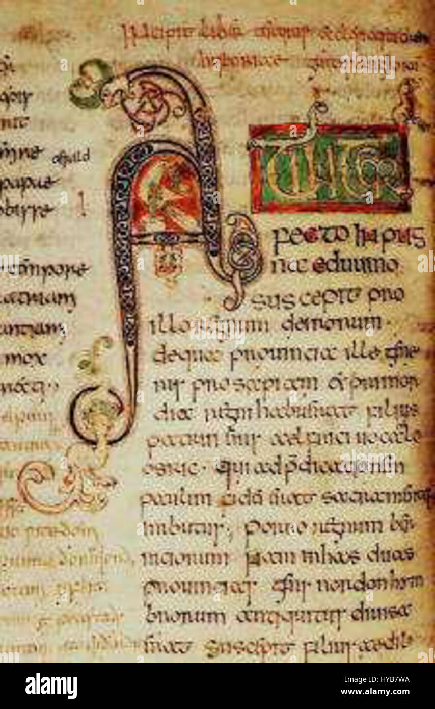 Illuminated initial 8th century hi-res stock photography and images - Alamy