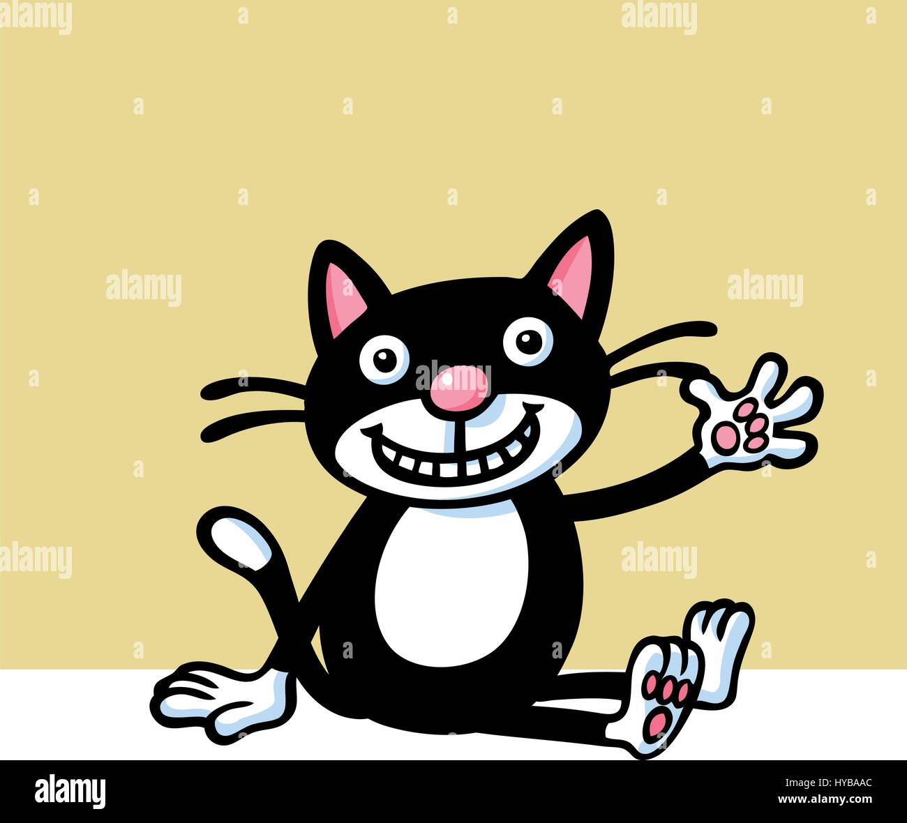 Funny Black Cat. Vector Illustration Stock Vector Image & Art - Alamy