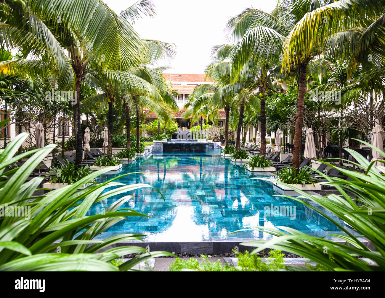 Almanity Hotel swimming pool at Hoi An Stock Photo