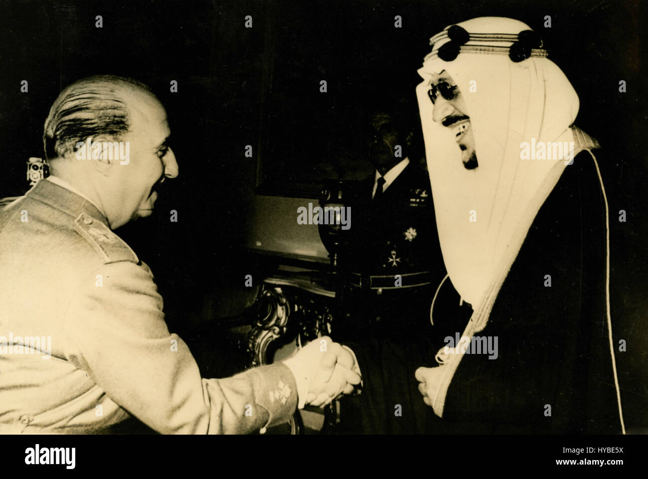 Spanish dictator Francisco Franco and Saudi King Feisal Stock Photo
