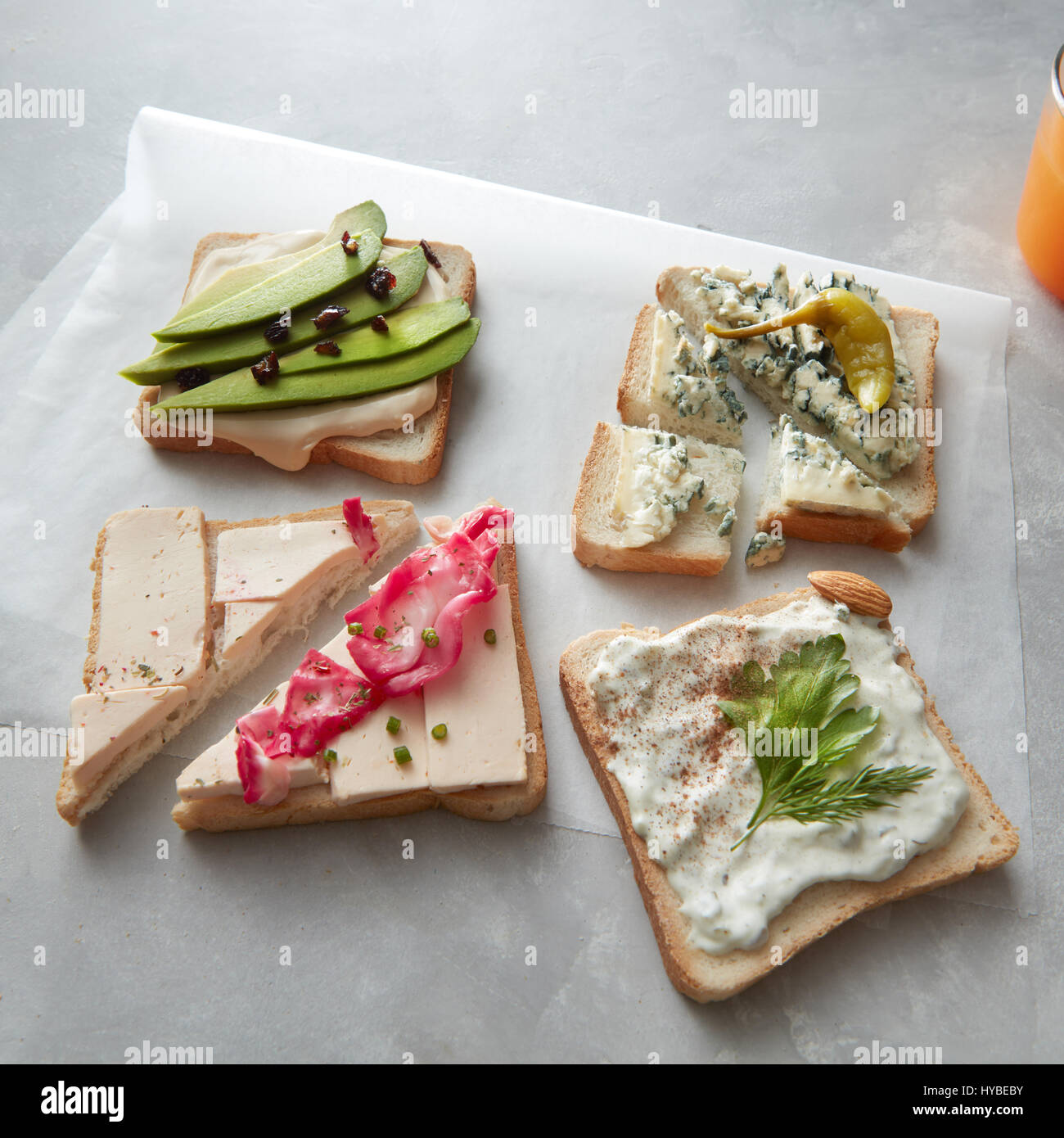 Different types of toast Stock Photo Alamy