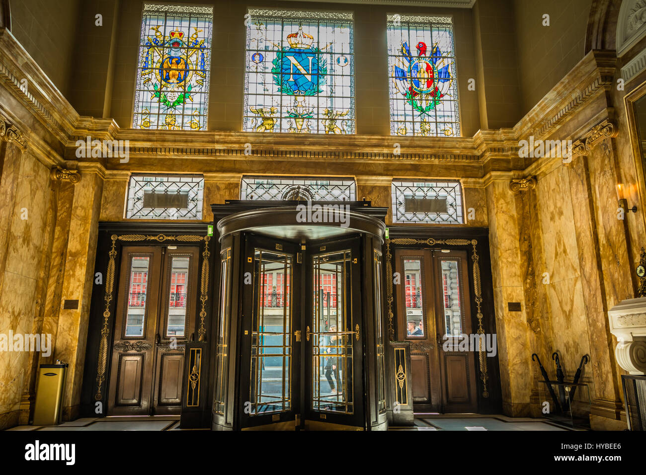 The entrance and foyer to Hotel Café Royal on Regent Street, Piccadilly, London, UK Stock Photo