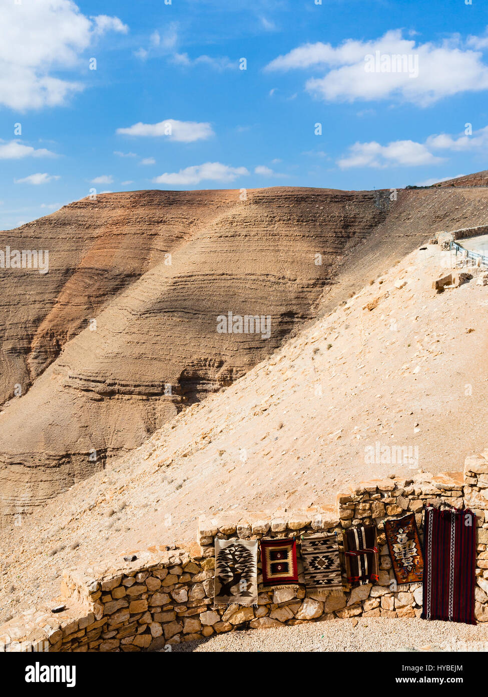 DHIBAN, JORDAN FEBRUARY 20, 2012 traditional bedouin carpets on