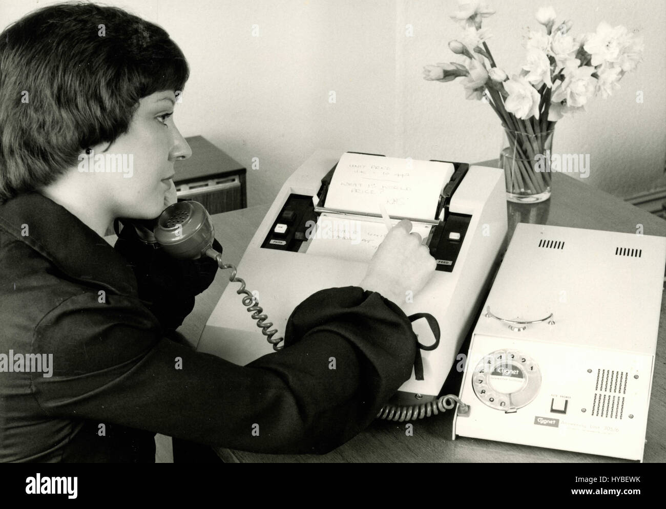 Telewriter for handwritten messages by phone, UK Stock Photo