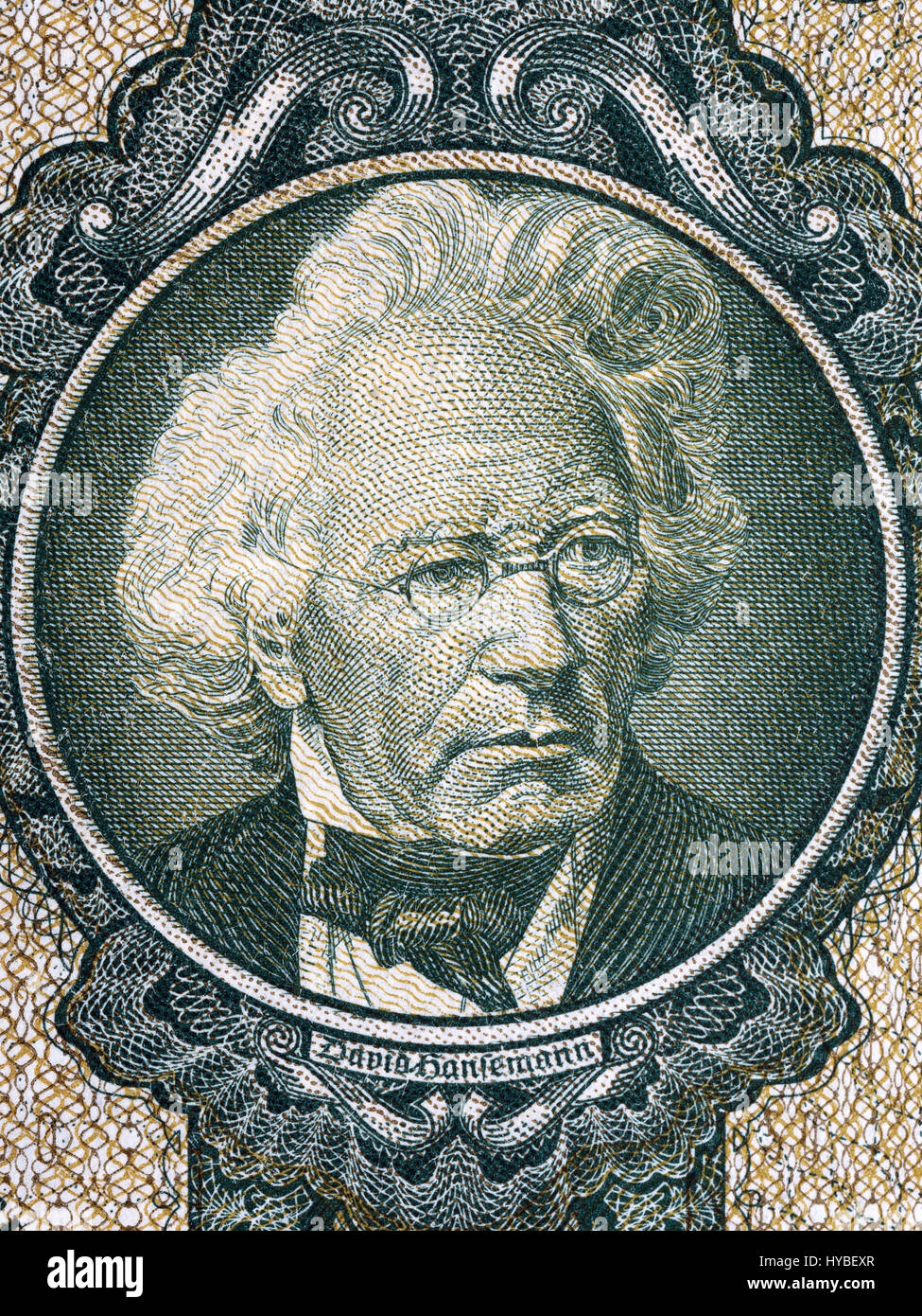 David Hansemann portrait from old German money Stock Photo