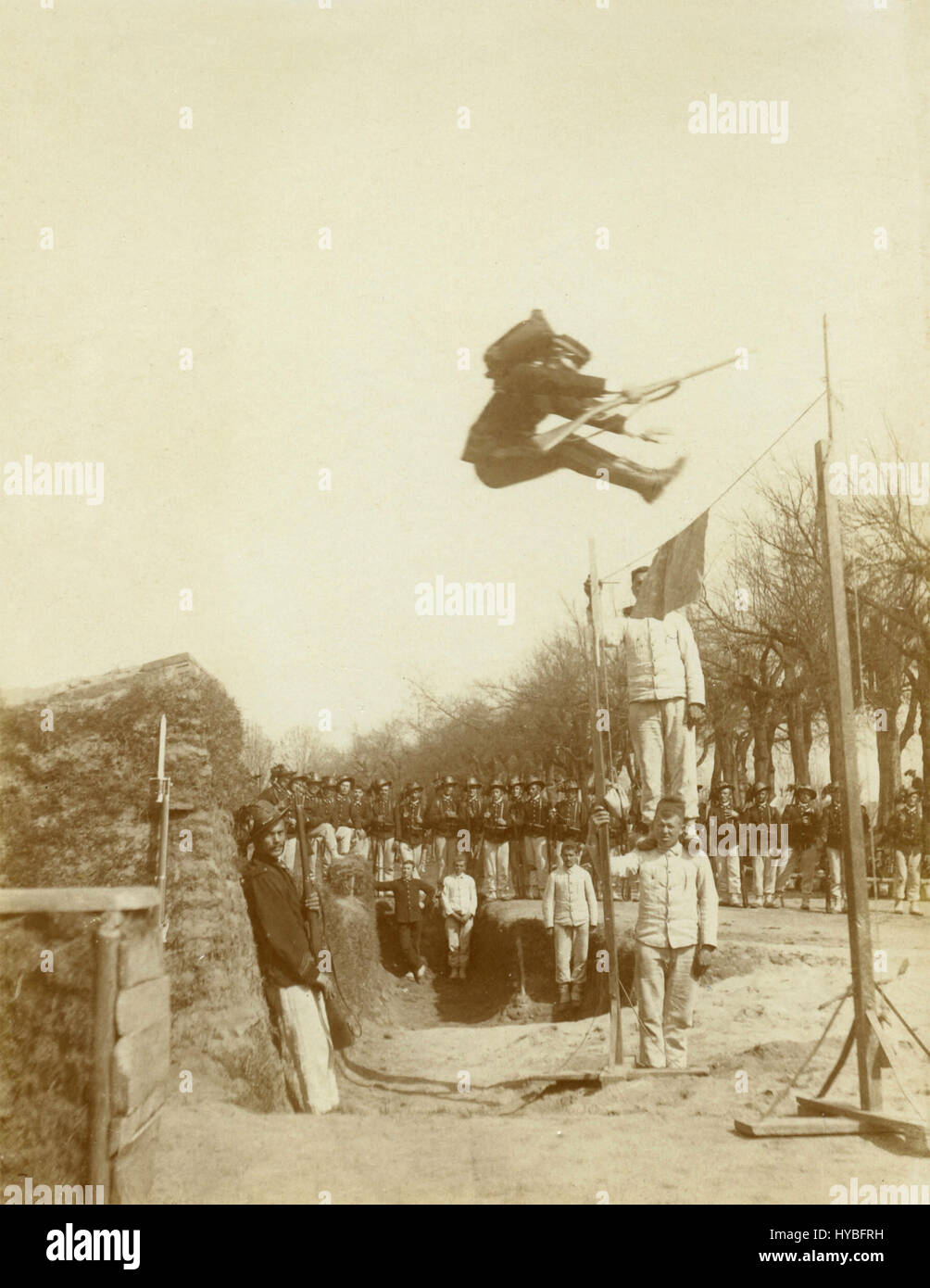 Italian Royal Army training, 1910 Stock Photo