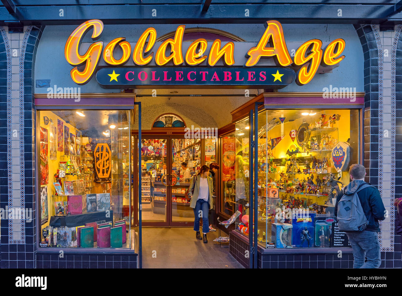 Collectables Store, Granville Street, Downtown, Vancouver, British Columbia, Canada. Stock Photo