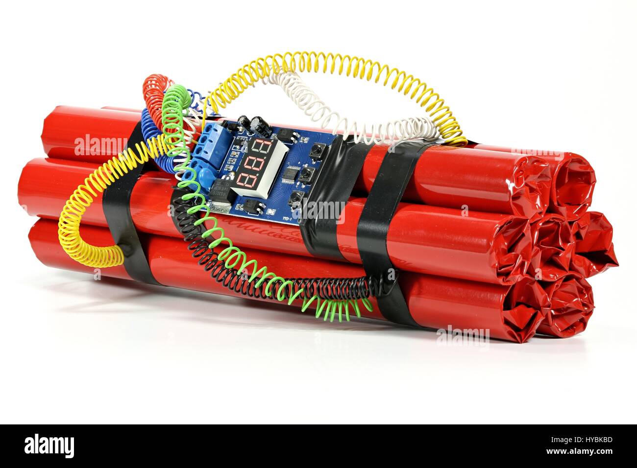 bomb with digital countdown timer isolated on white background Stock ...