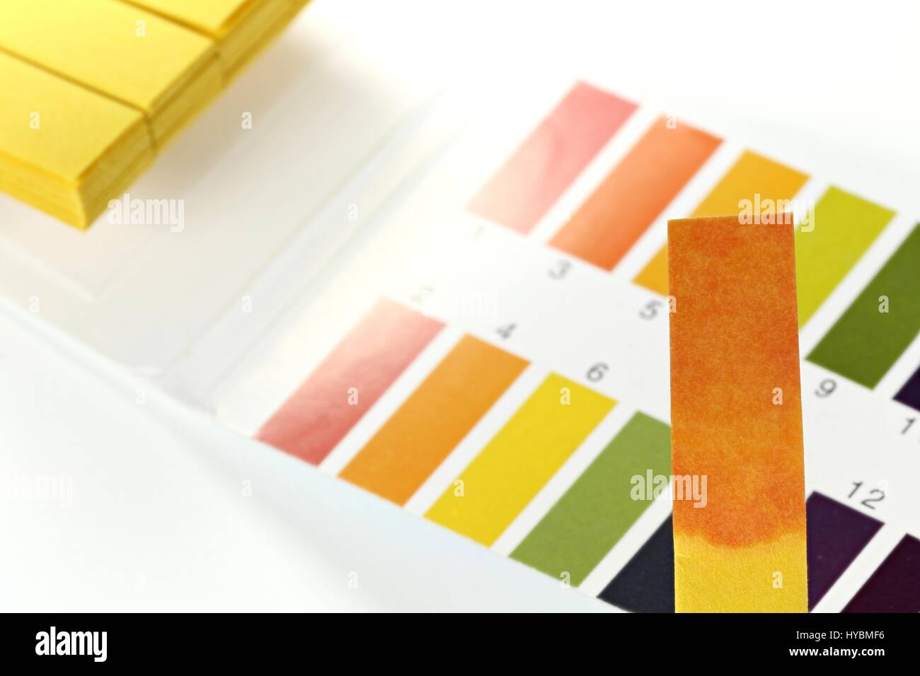 universal indicator paper with acidic testing Stock Photo Alamy