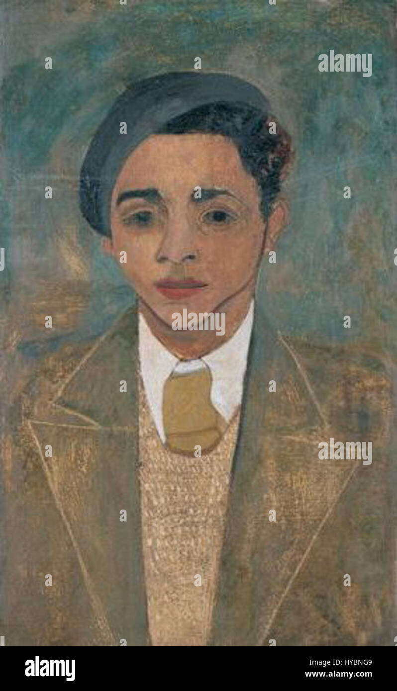 4451.felix nussbaum zelfportret ca 1925 olieverf op doek 64 x 39 cm Stock Photo