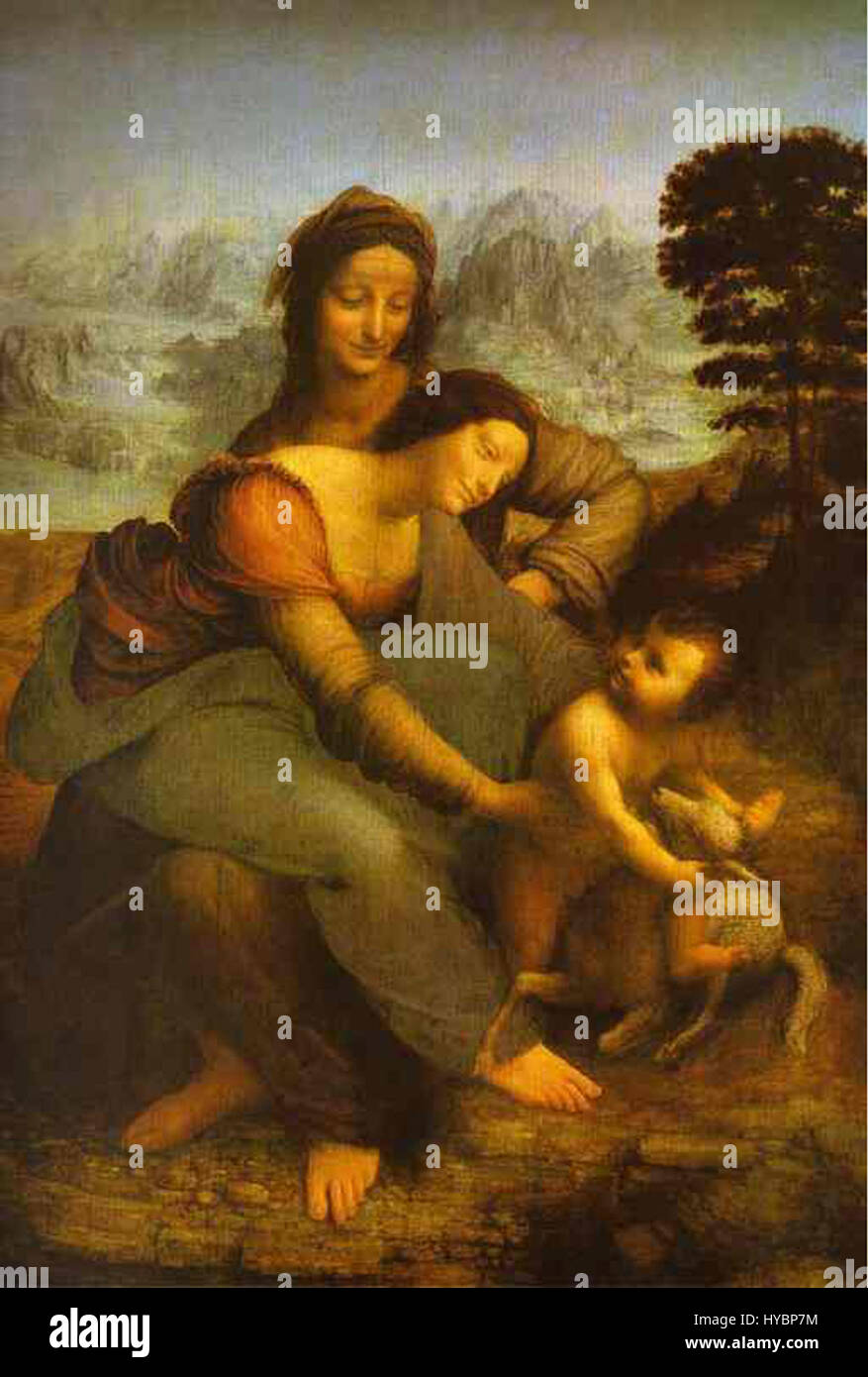 Virgin and Child with St. Anne by Leonardo da Vinci Stock Photo Alamy