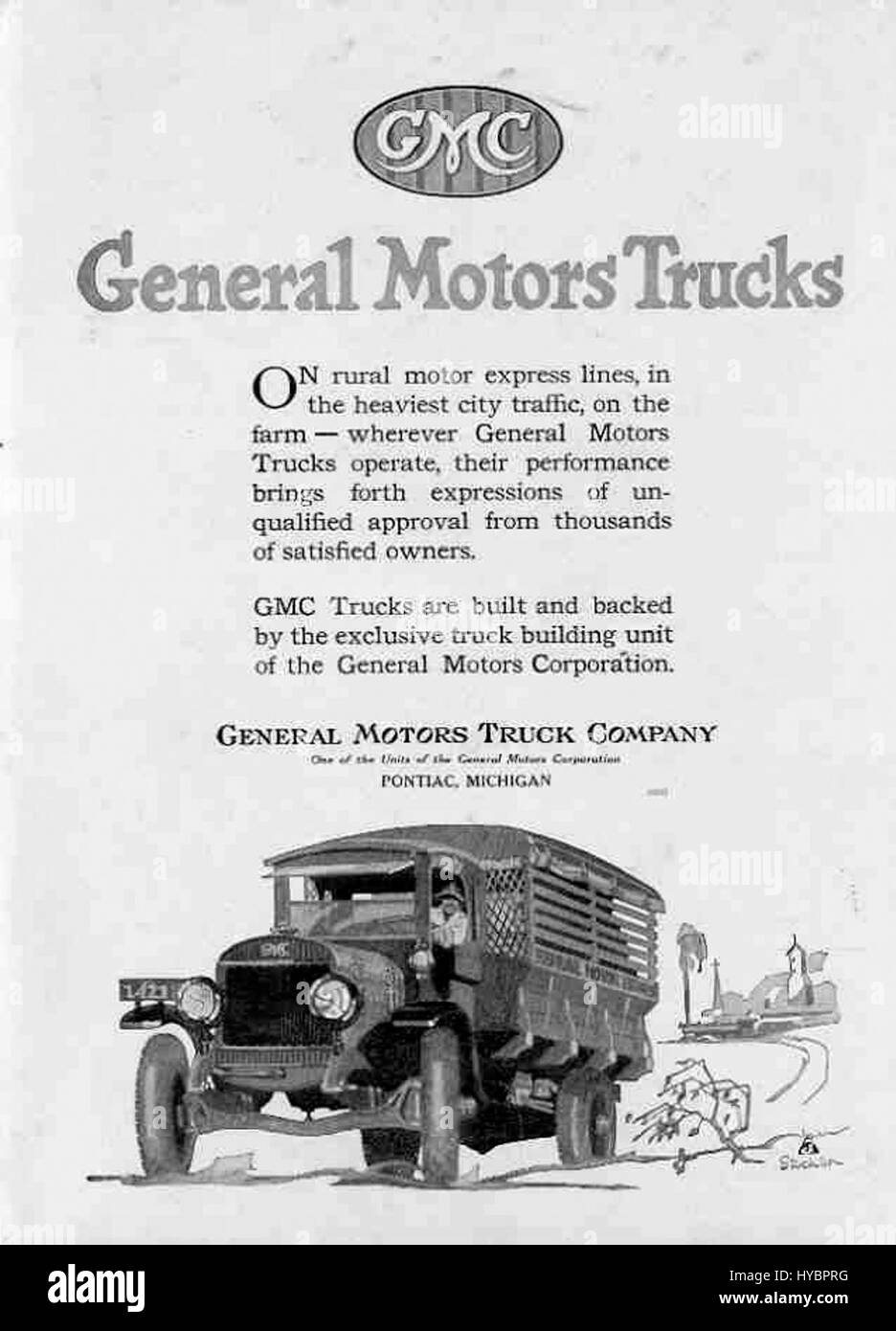 Gmc trucks 1920 ad Stock Photo