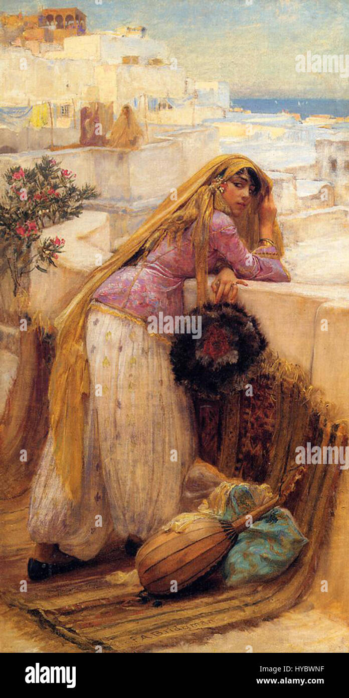 Frederick Arthur Bridgman On the Terrace Stock Photo Alamy