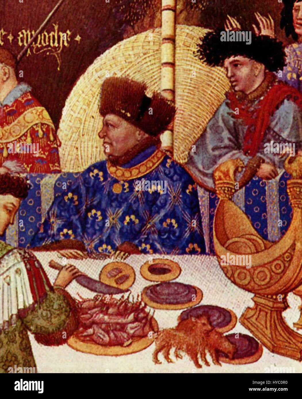 Tres Riches Heures du Duc Jean de Berry January detail with nef Stock Photo  - Alamy