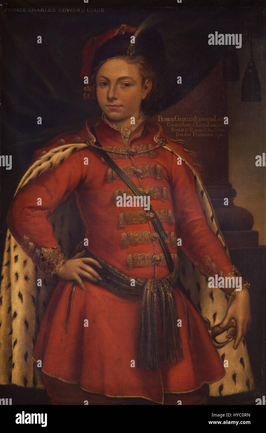Unknown man, formerly known as Prince Charles Edward Stuart from NPG Stock Photo