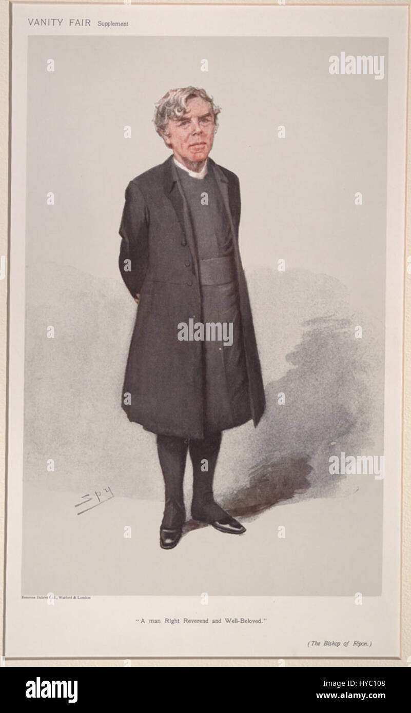 This portrait of William Boyd Carpenter was featured in 'Vanity Fair' magazine in 1906. It reflects the fashion and cultural styles of the early 20th century, capturing the social elite of the time. Stock Photo