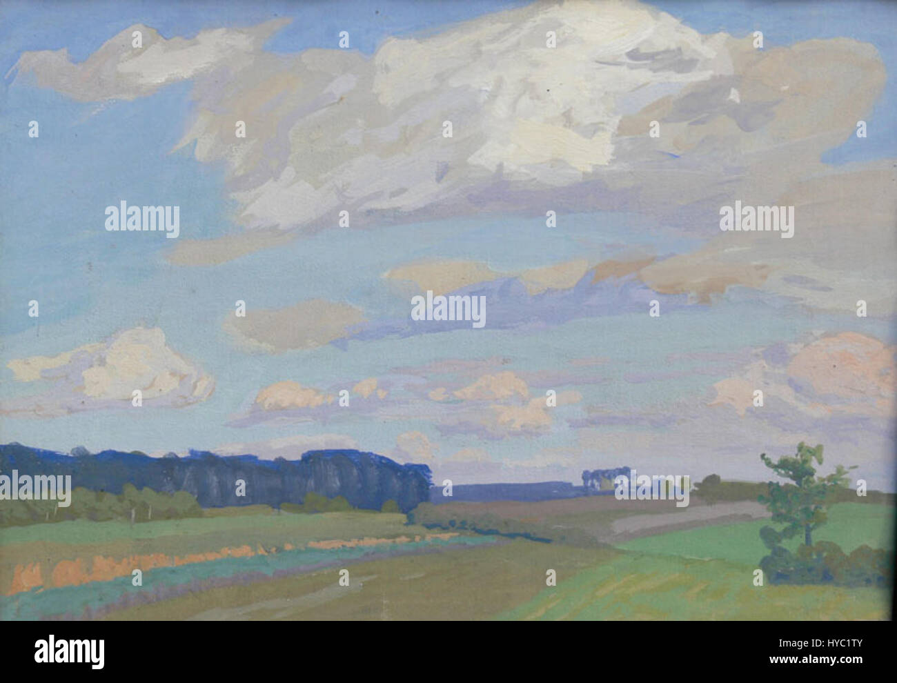 Bernhard Wiegandt, Sommer in Fischerhude, Guache, 1914 Stock Photo Alamy
