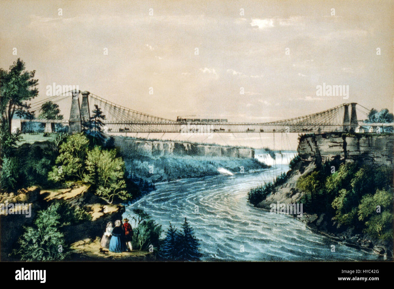 Rail Road Suspension Bridge Near Niagara Falls Stock Photo Alamy