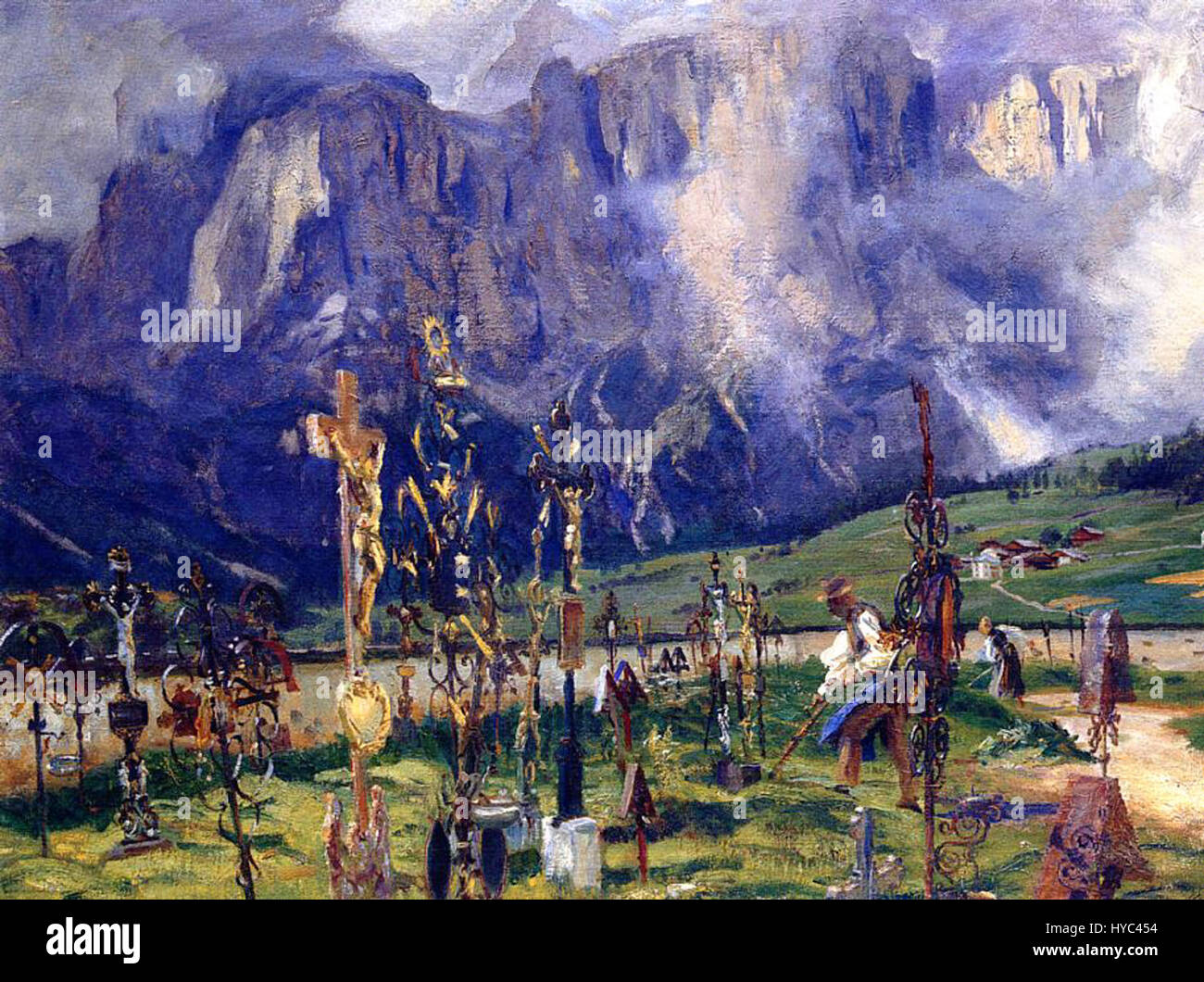 Graveyard in the Tyrol 1914 1915 JS Sargent Stock Photo