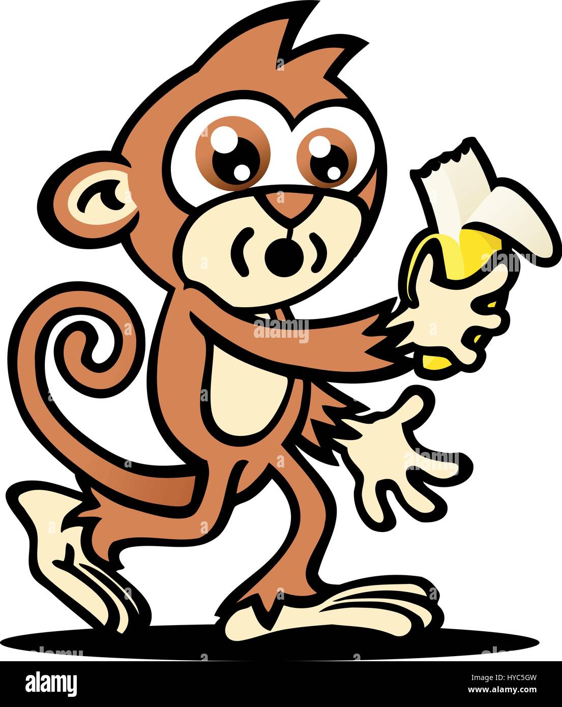 Crazy Cute Monkey. Vector Illustration. Stock Vector