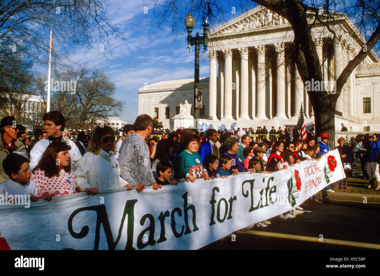 Hundreds of thousands of people participate in the Annual RIght to Life March which starts at