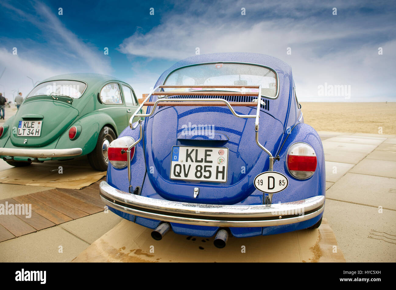 Volkswagen Beetle at North Sea Stock Photo