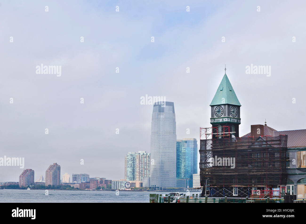 jersey city across hudson river lower, manhattan, new york, usa Stock Photo