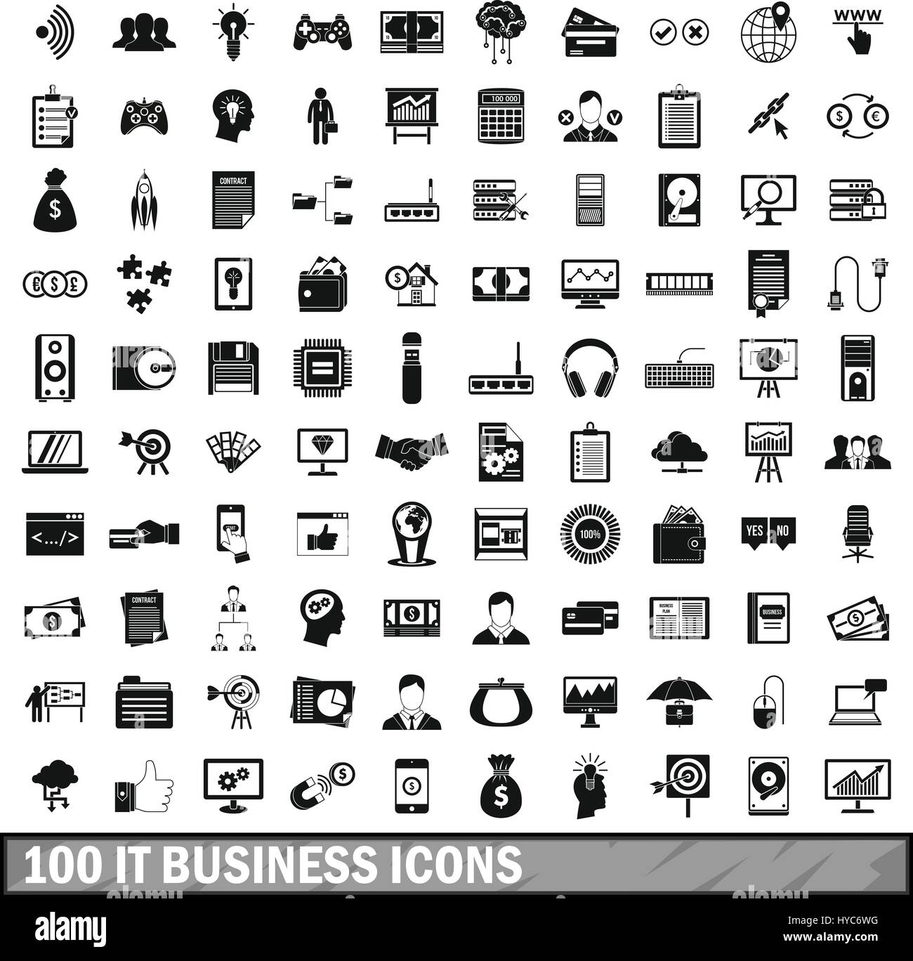 100 icons business Black and White Stock Photos & Images - Alamy