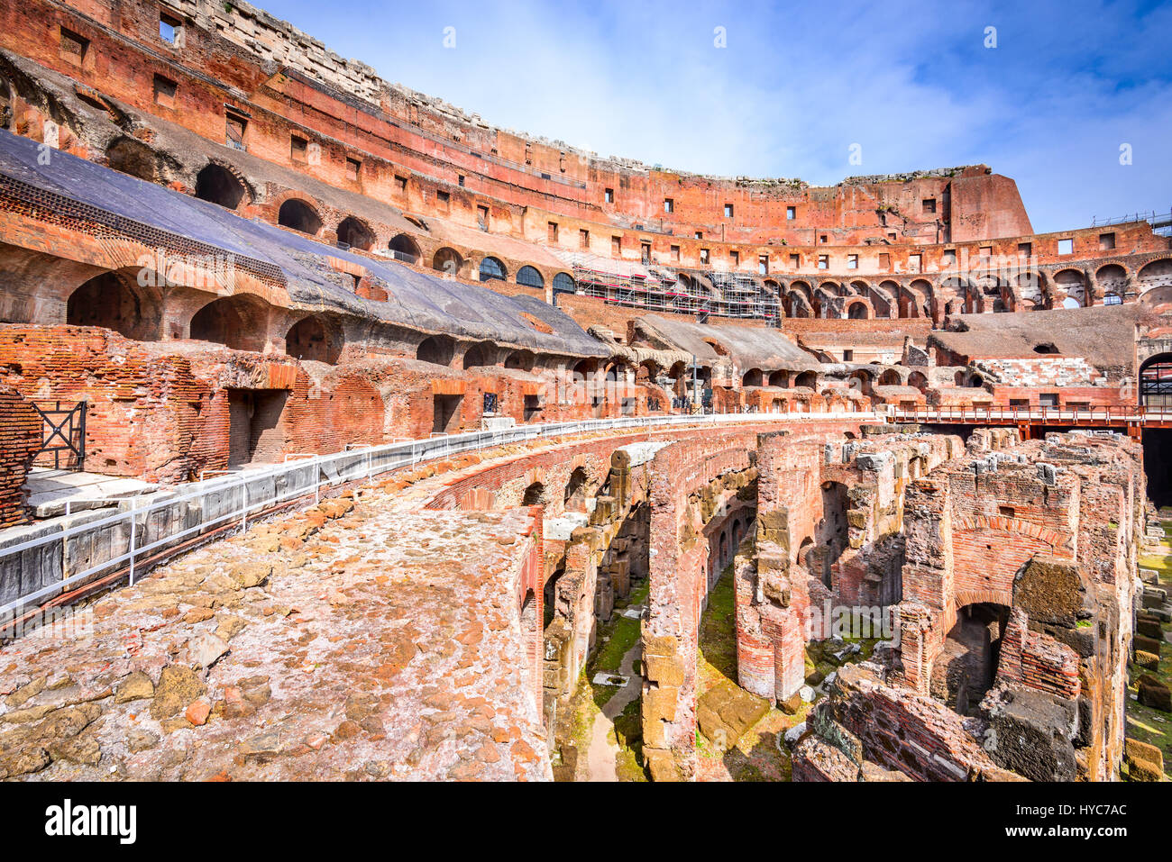 Rome, Italy. Colosseum, Coliseum or Coloseo, Flavian Amphitheatre largest ever built symbol of ancient Roma city in Roman Empire. Stock Photo