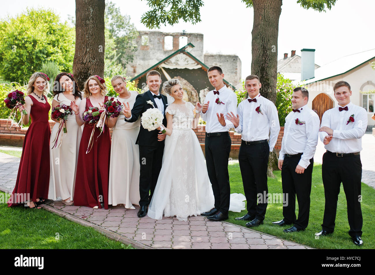 black bridesmaid dresses bridal party Mismatched Bridesmaid Dresses