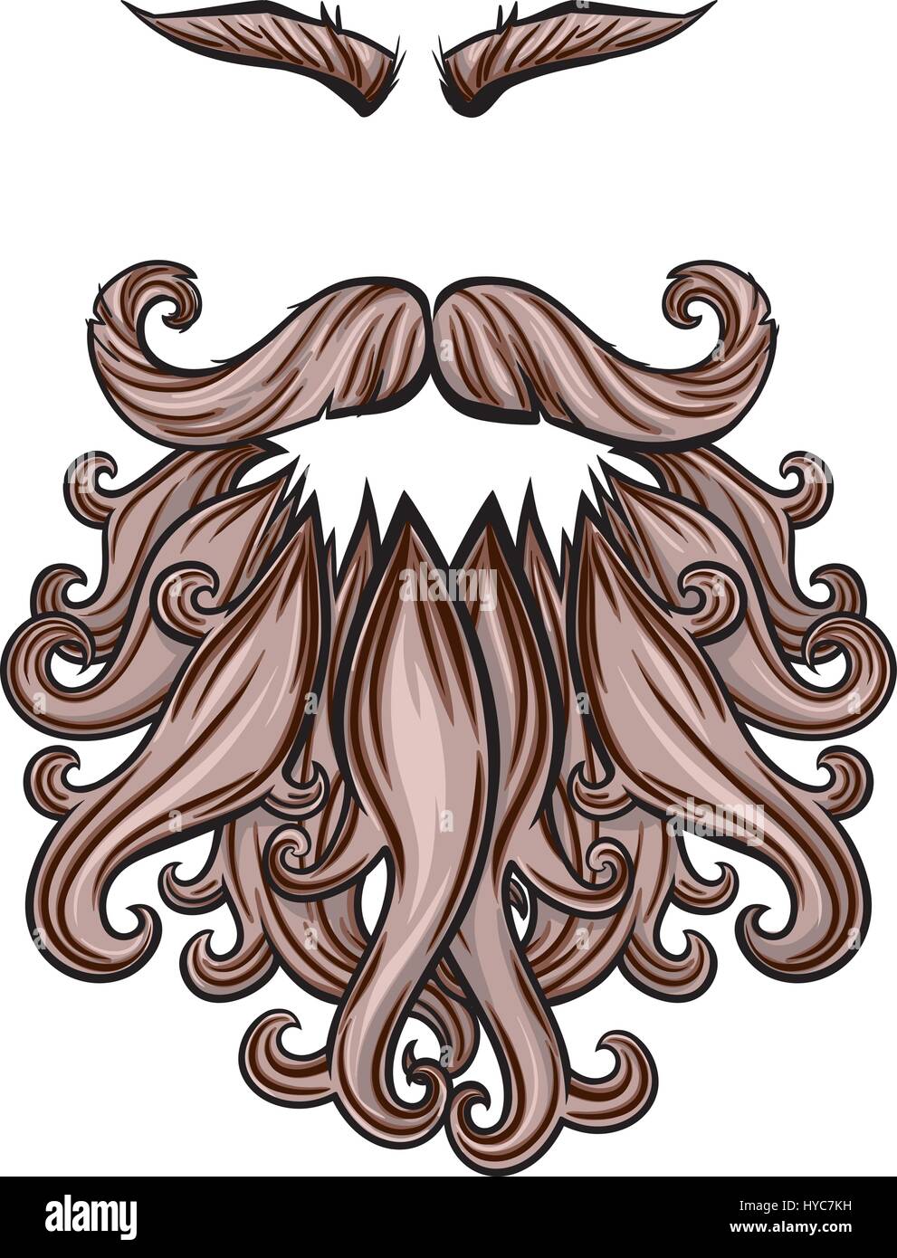 Beard mustache and eyebrows Stock Vector