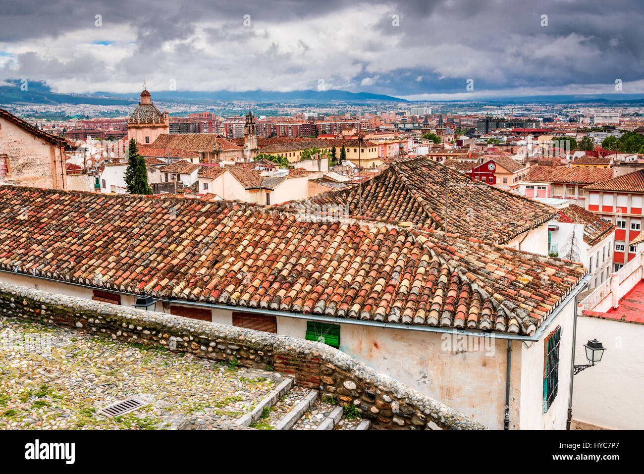 Granada, Spain. Medieval Moorish city of Granada, Andalusia landmark of Spanish country, Iberian Peninsula. Stock Photo