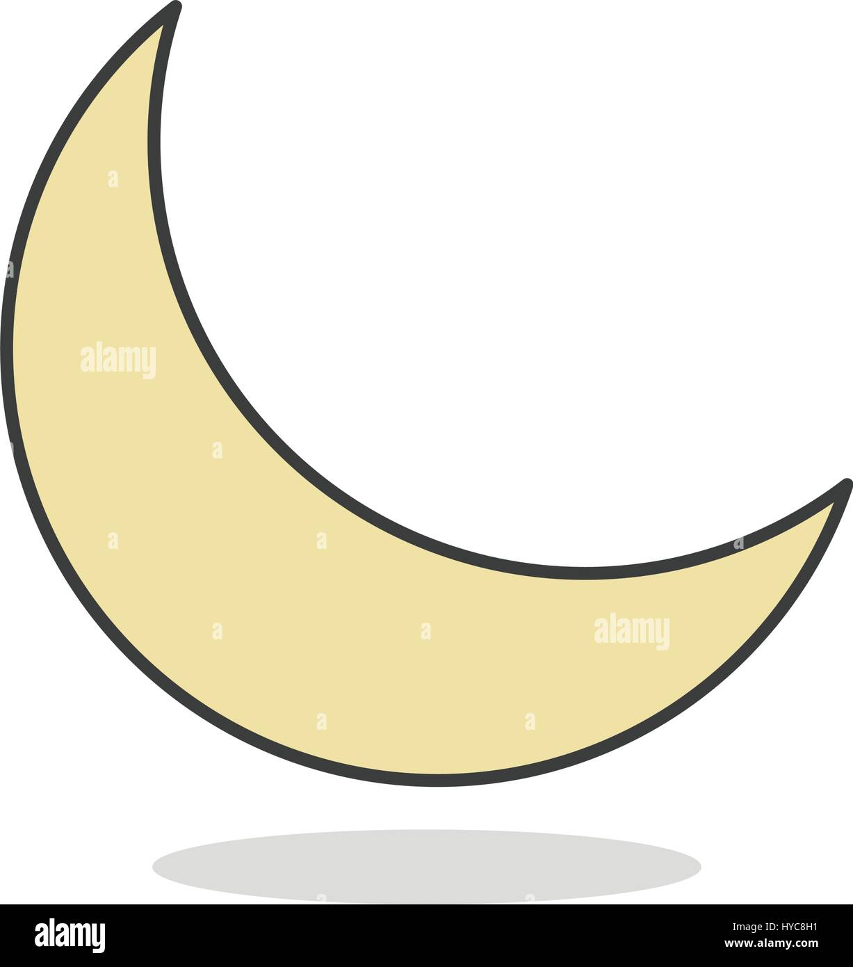 Moon icon illustrated on a white background in vector Stock Vector ...