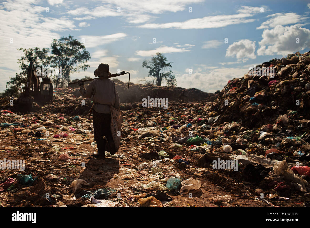 rubbish dump, anlong pi, siem reap, cambodia Stock Photo