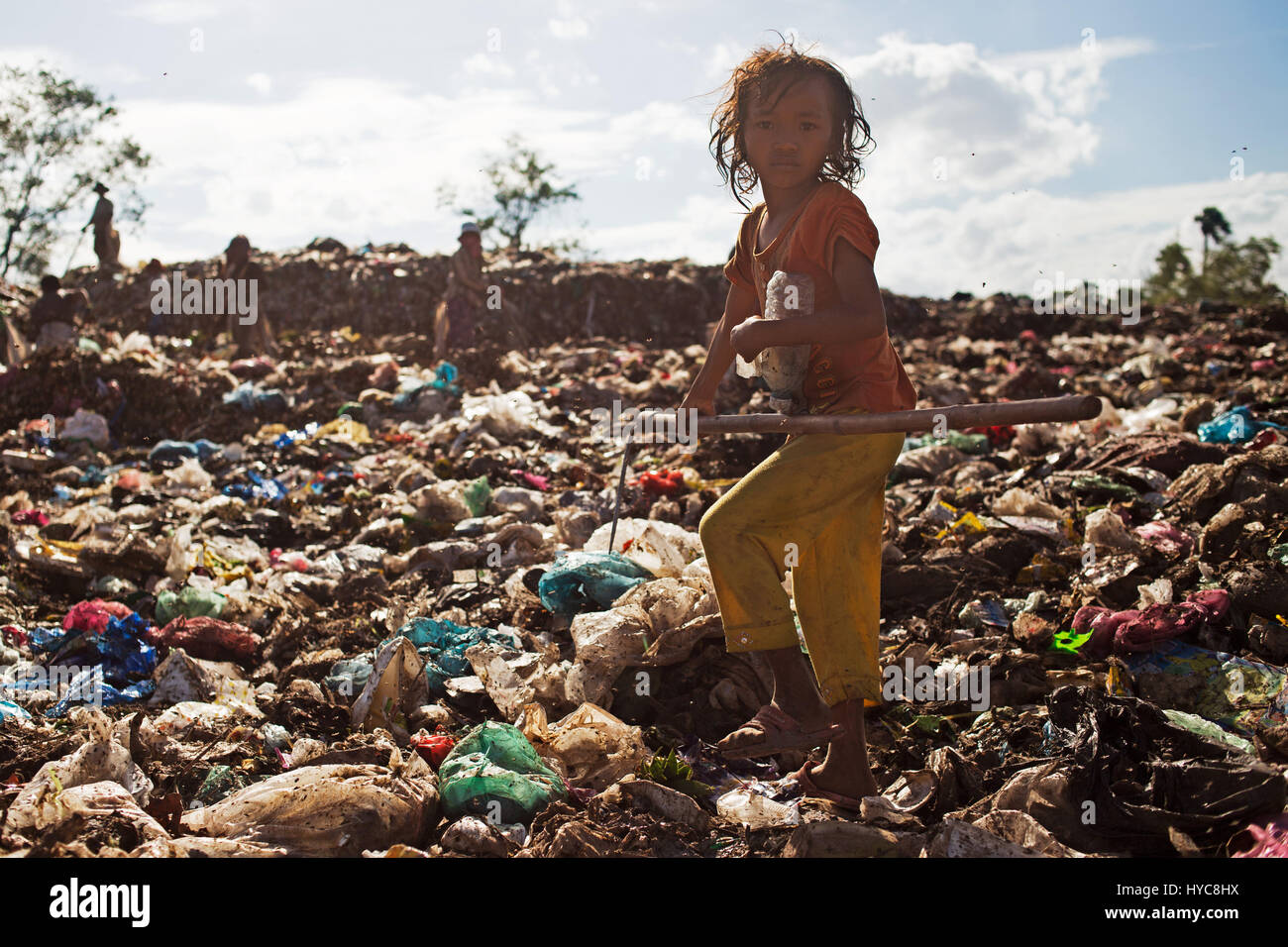 rubbish dump, anlong pi landfill, siem reap, Krong Siem Reap, Cambodia, Kampuchea, Kingdom of Cambodia Stock Photo