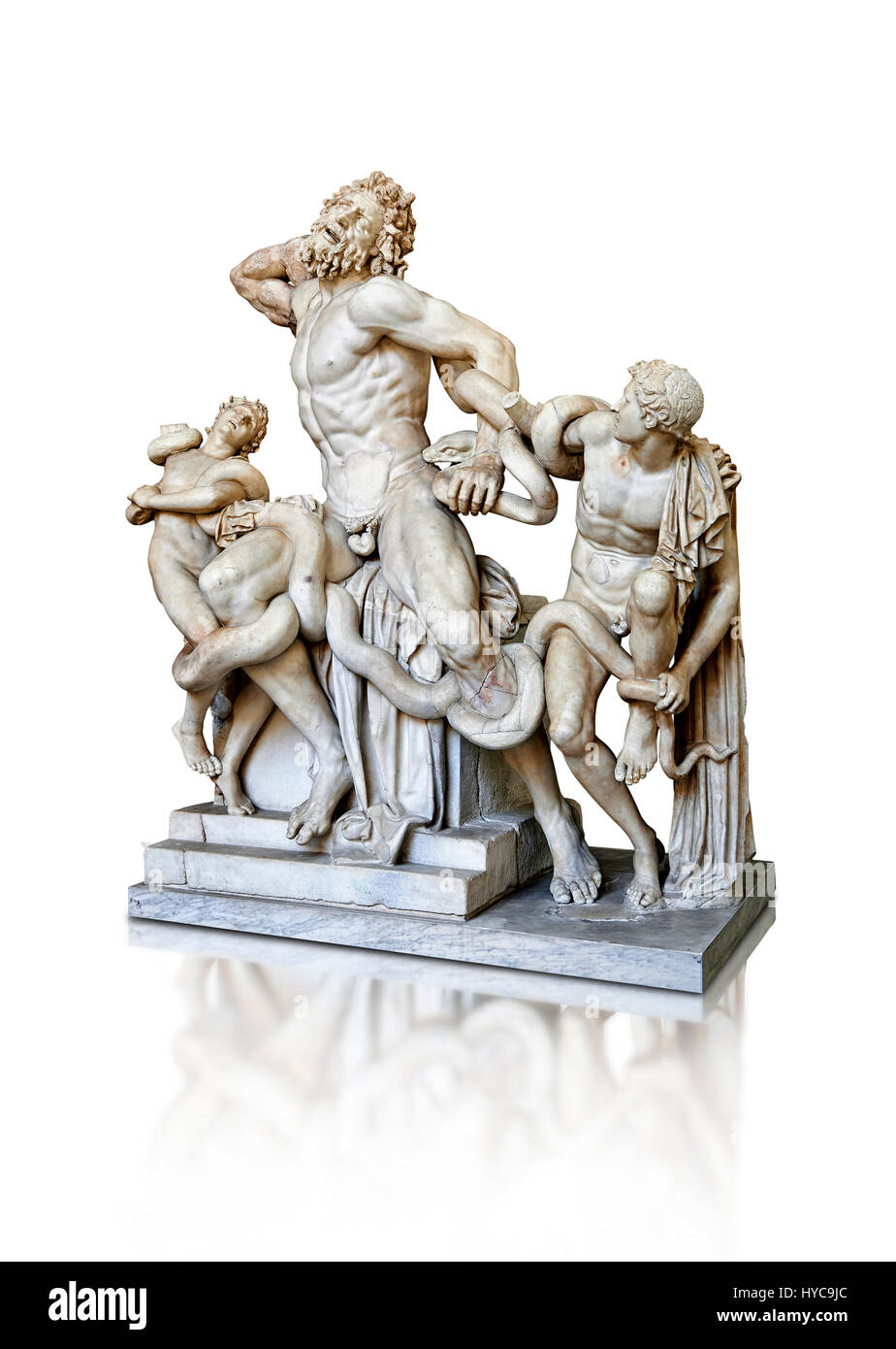 Statue group identified as as the Laocoon described by Pliny as a