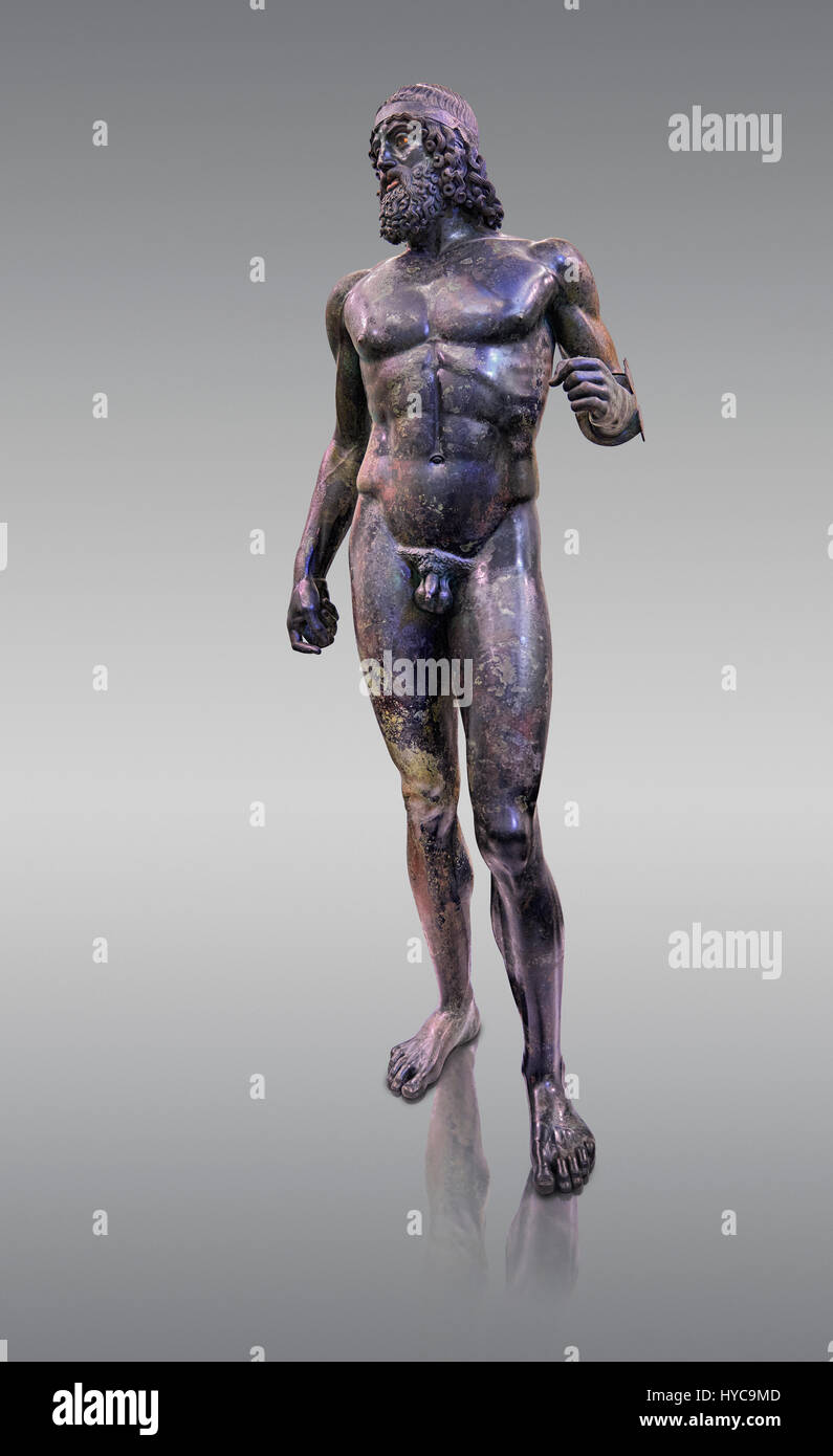The Riace bronze Greek statue A cast about 460 BC. Museo Nazionale
