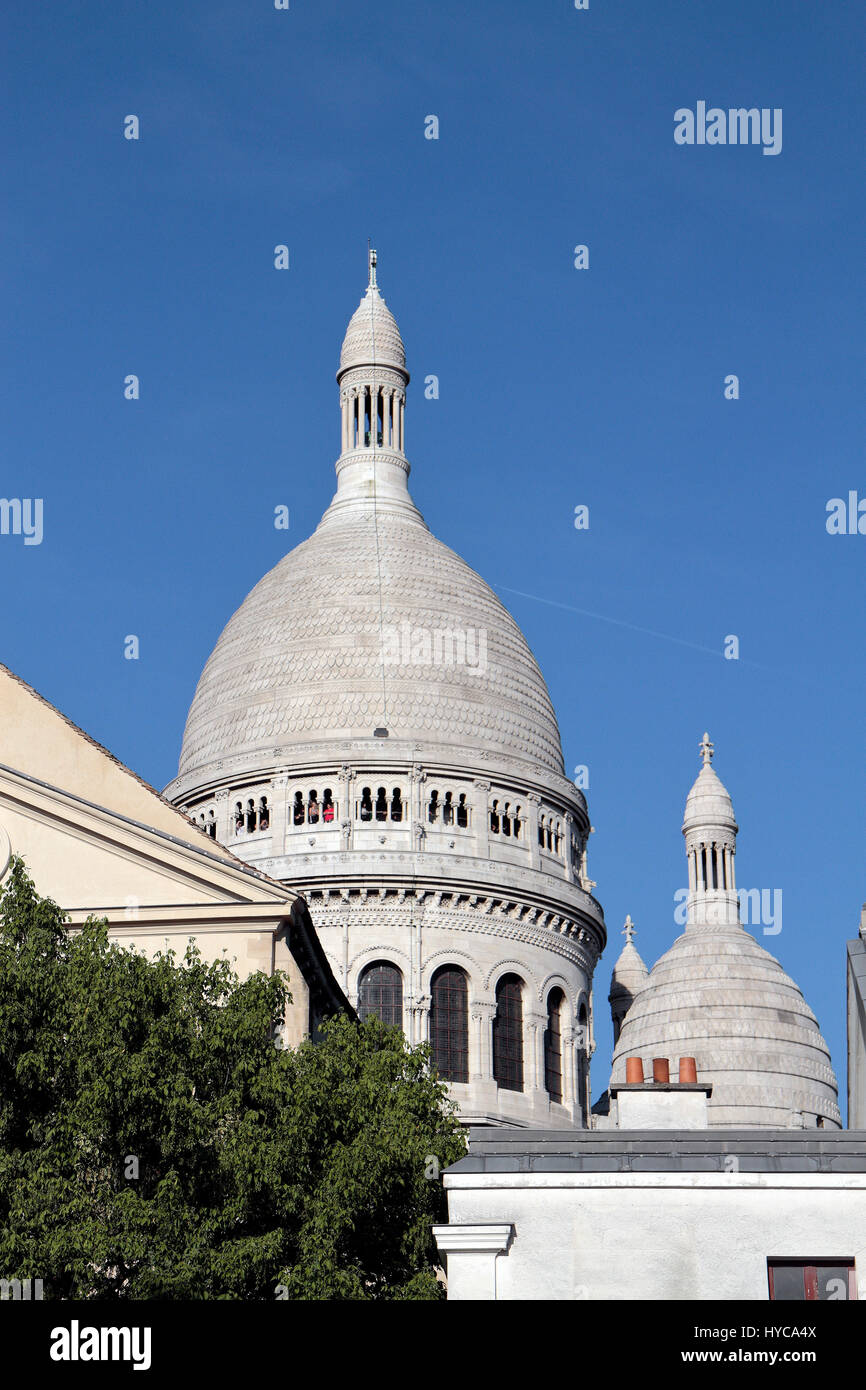 The dome of the Basilique du Sacré Coeur de Montmartre, (Basilica of the Sacred Heart of Paris), Montmartre, Paris, France. Stock Photo