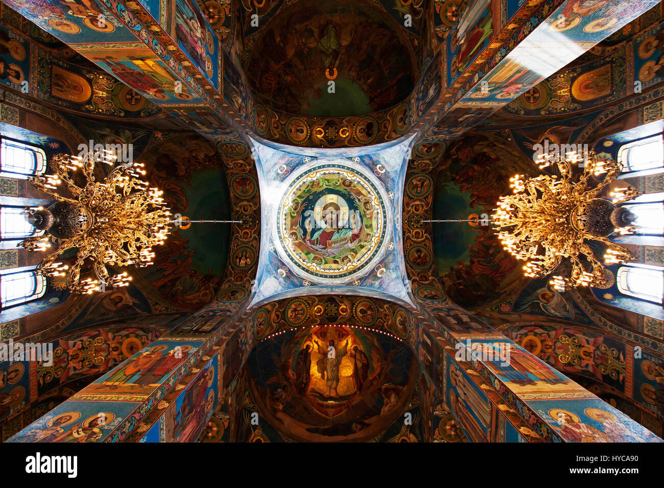 ceiling of Church the Savior on Spilled, Blood St Petersburg, Russia Stock Photo
