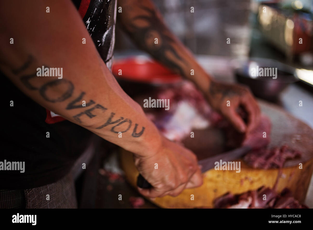 Butcher, chiang mai, thailand Stock Photo