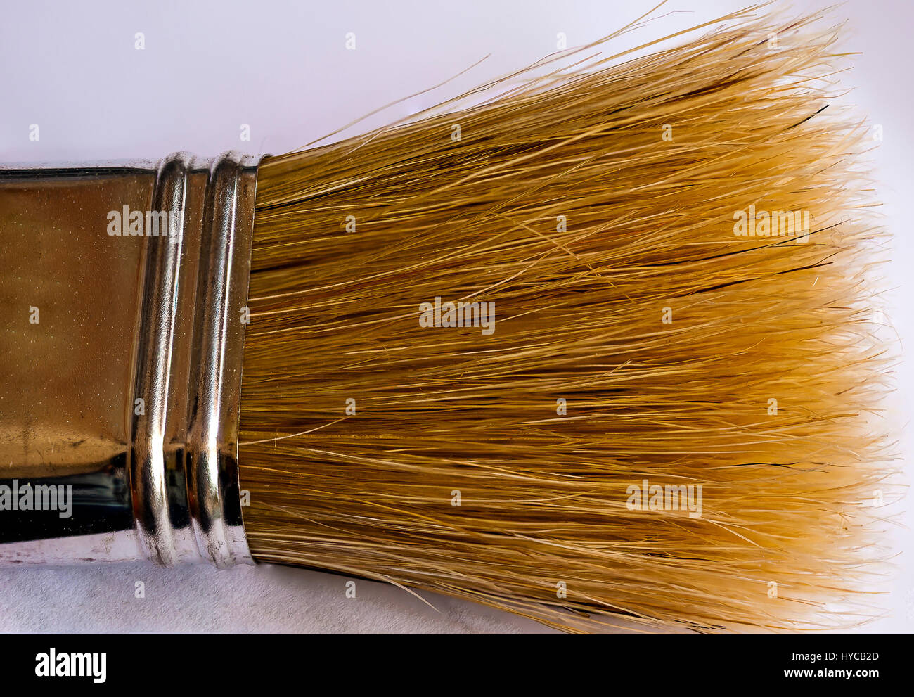 extreme close up of old paint brush bristles Stock Photo
