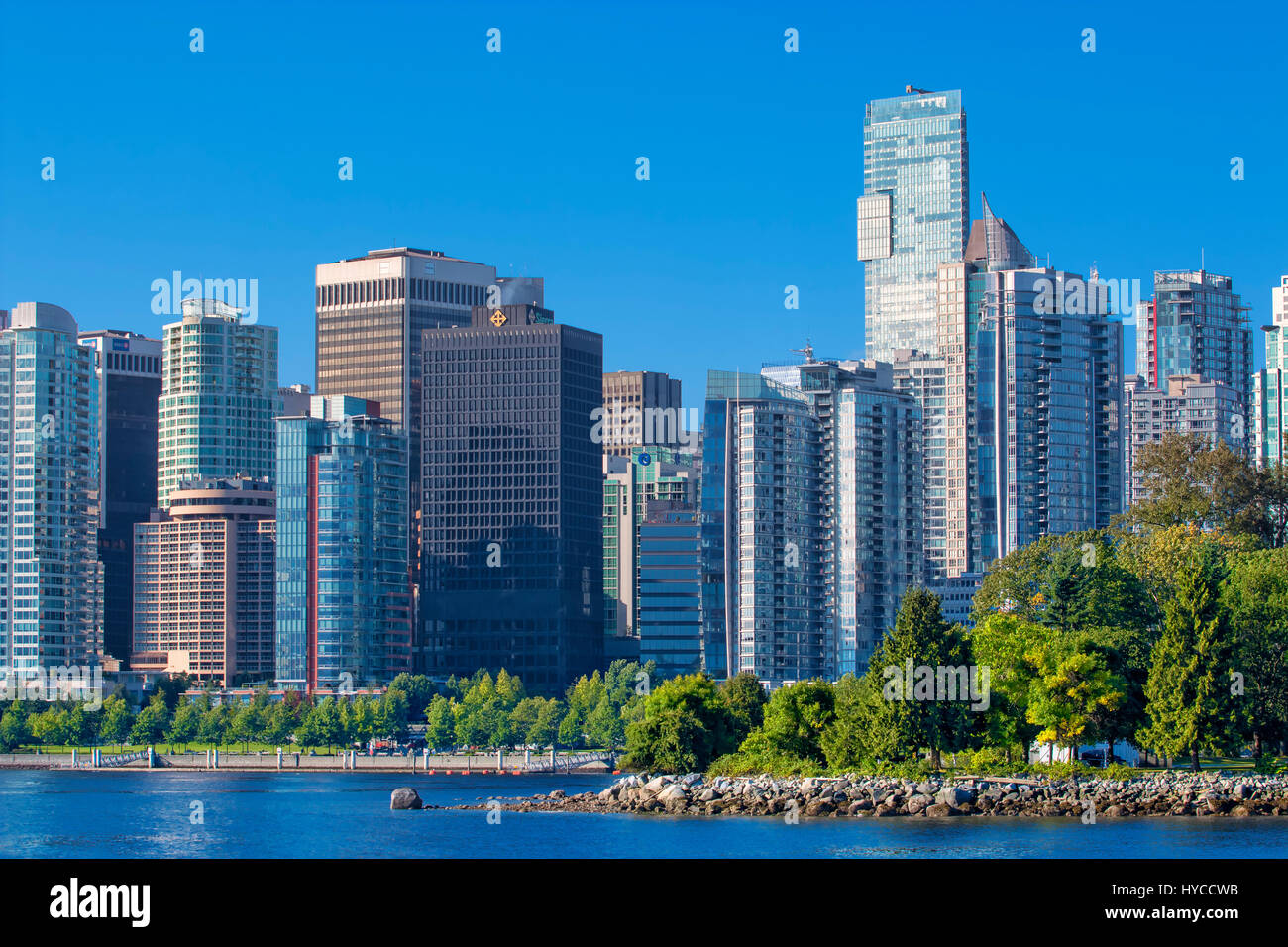 Downtown skyline of Vancouver as seen from Stanley Park Stock Photo - Alamy