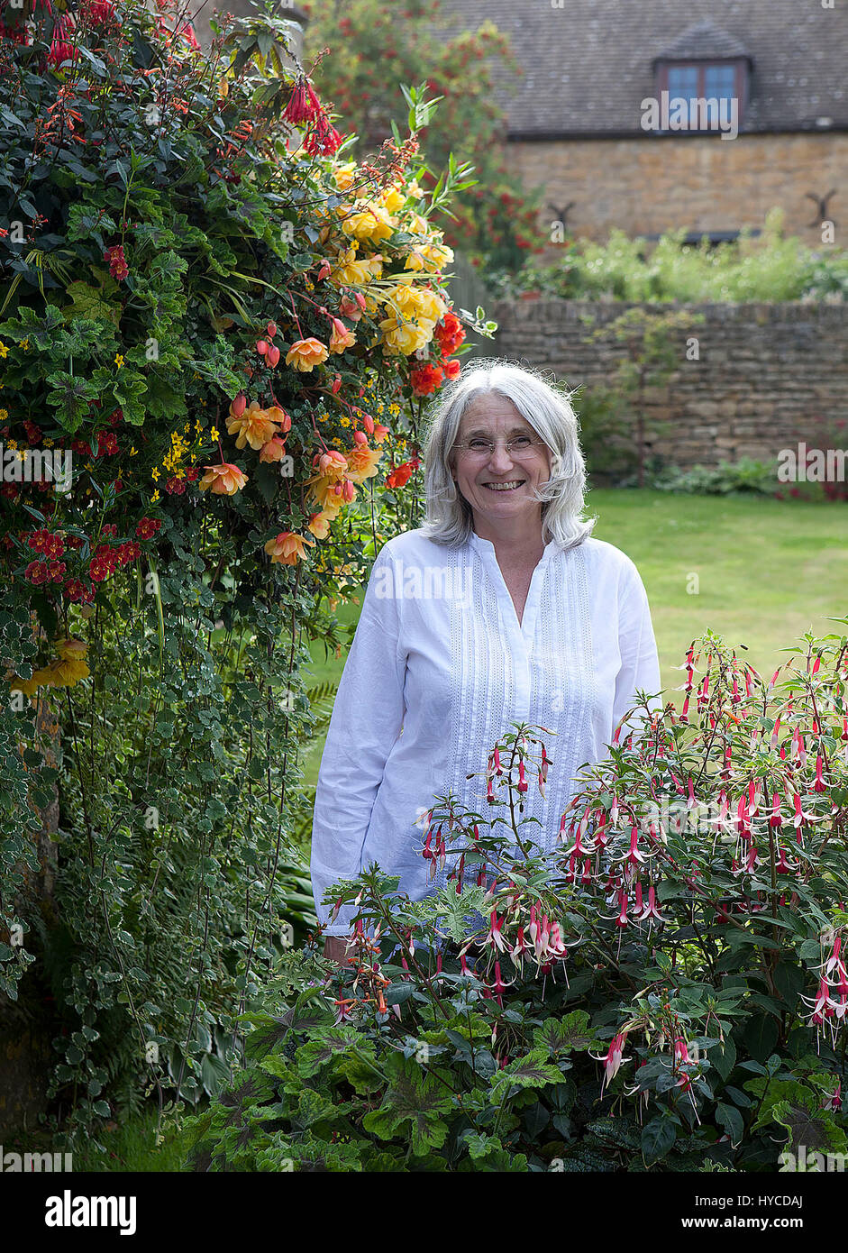 Bourton House Garden,Bourton-0n-the-Hill,Moreton-in-Marsh,Gloucestershire GL56 9AE: Christine Walford,the manager Stock Photo