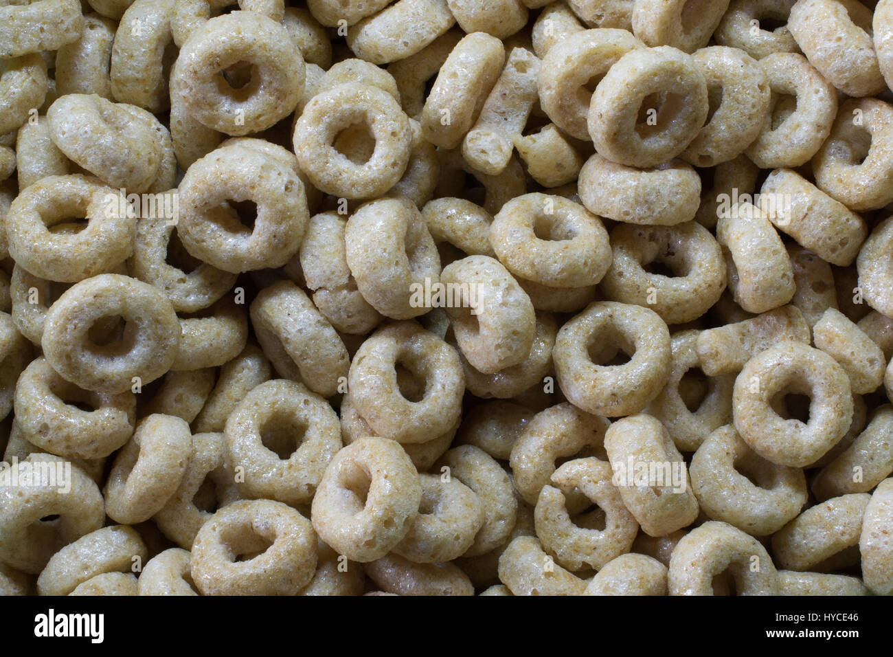 Closeup Detail of Cheerio Cereal Stock Photo